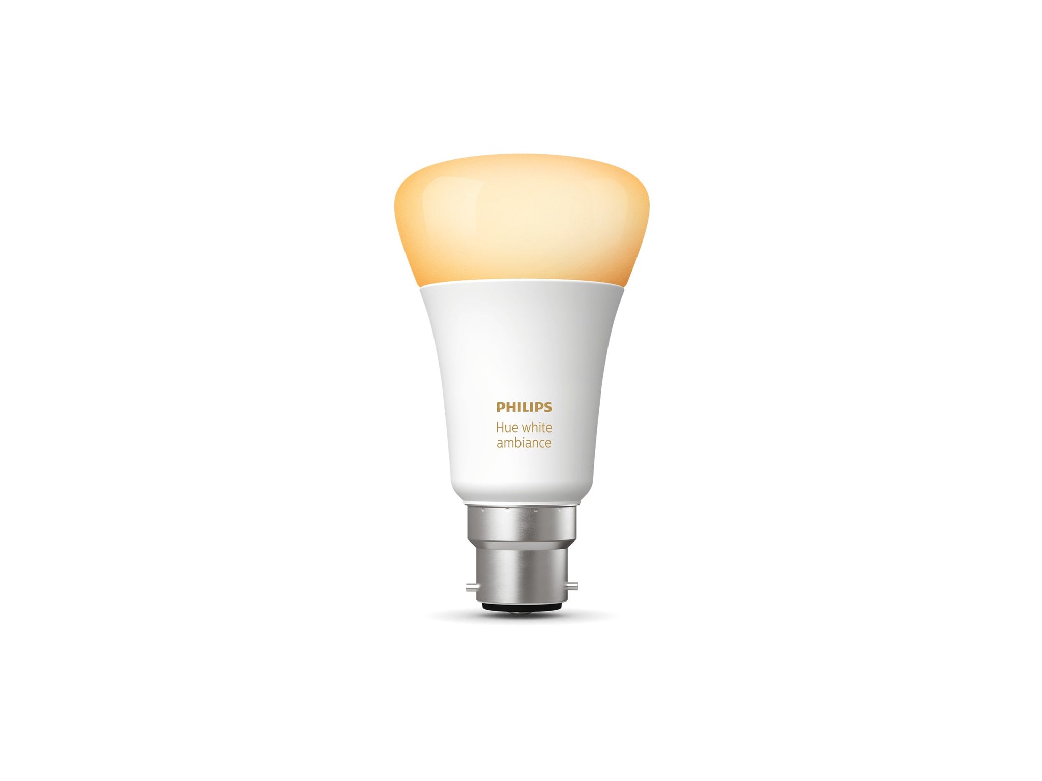 a philips hue smart light bulb with b22 fitting