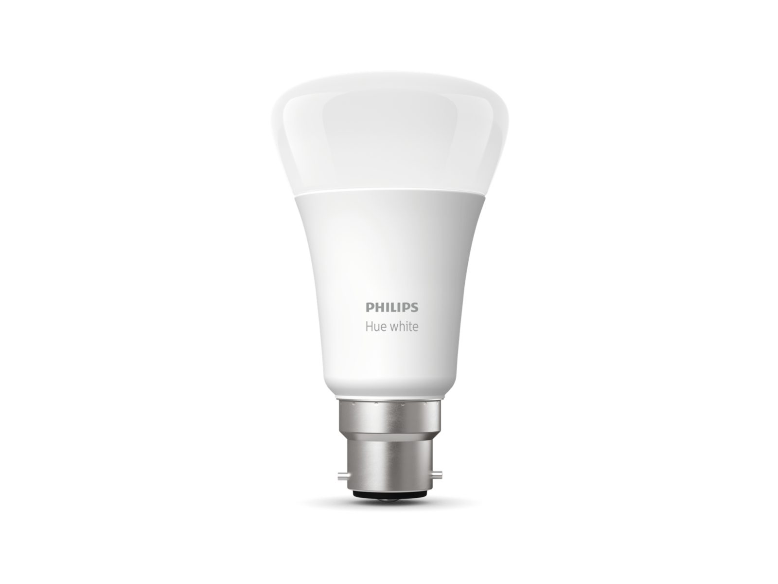 a philips hue smart light bulb with a b22 fitting