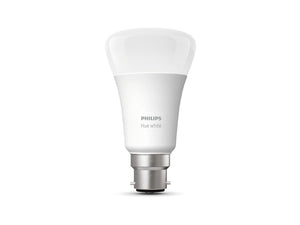 a philips hue smart light bulb with a b22 fitting