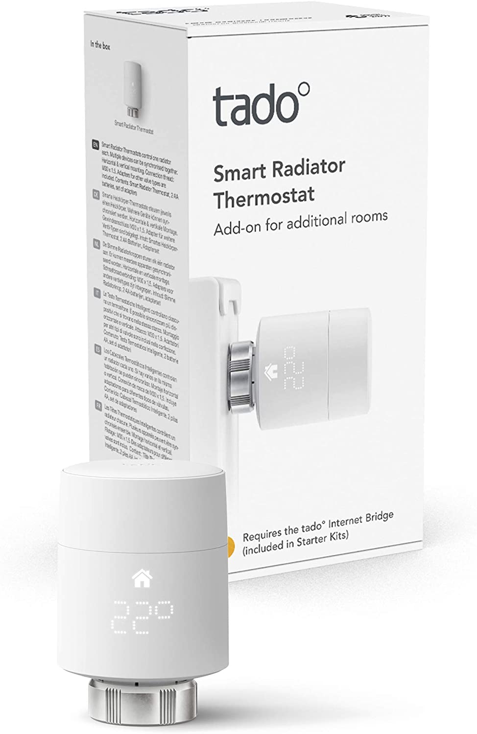 a tado smart radiator thermostatic valve with its packaging