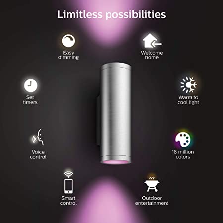 Philips Hue White and Colour Ambience Appear Outdoor Wall Light - White