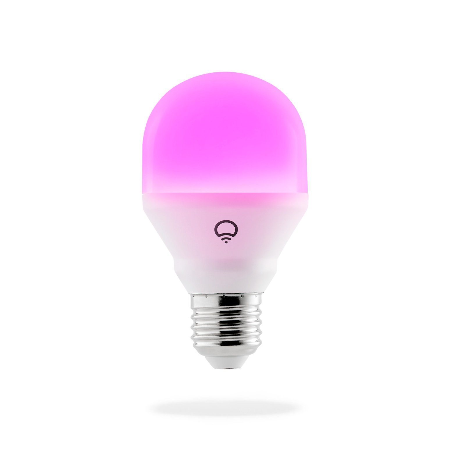 LIFX Mini lightbulb emitting a violet light