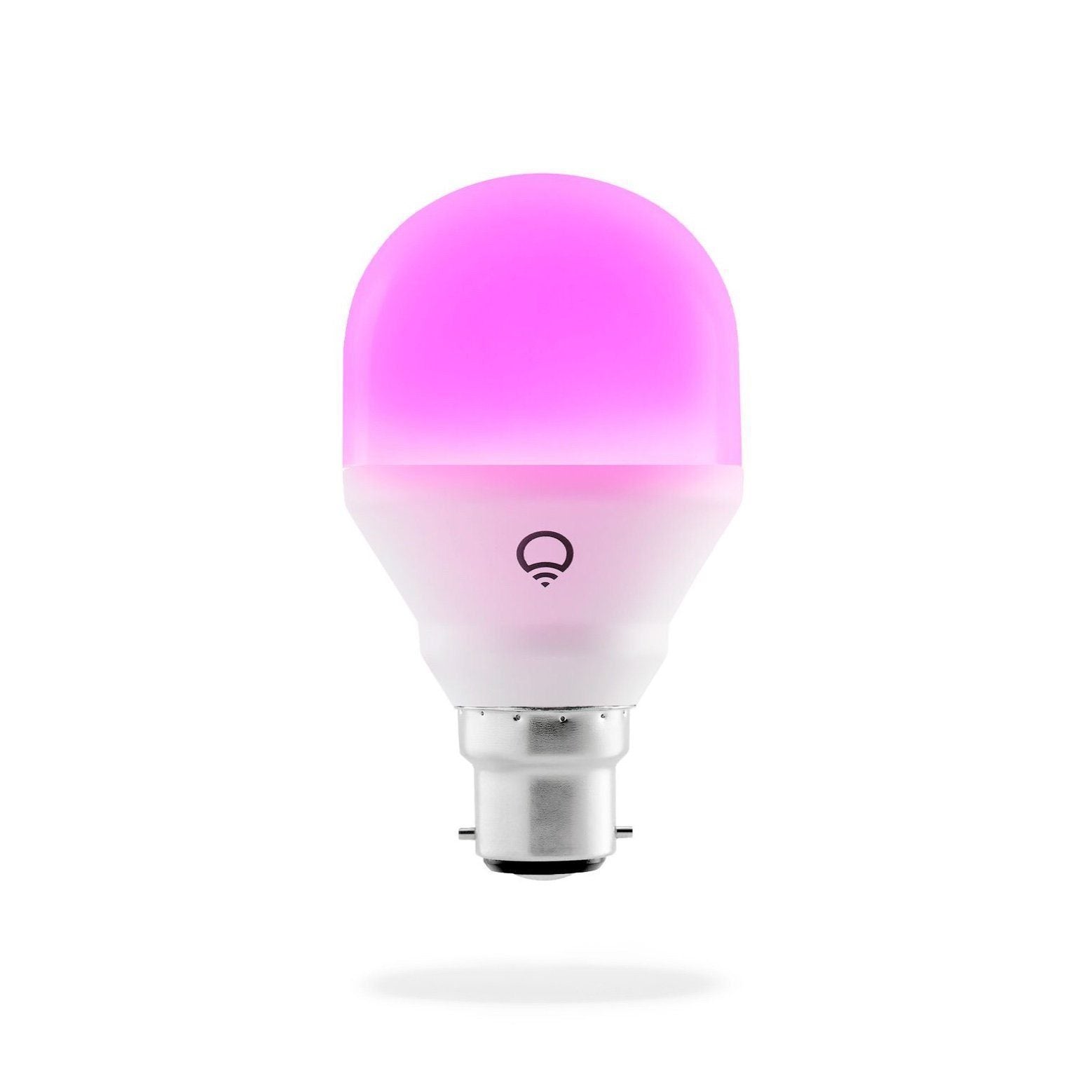 LIFX Mini lightbulb emitting a violet light