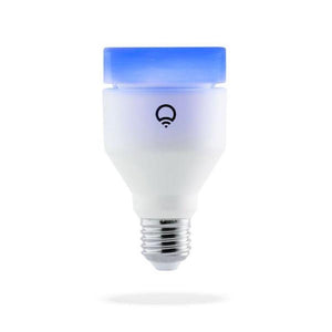 A60 Lightbulb emitting a blue light