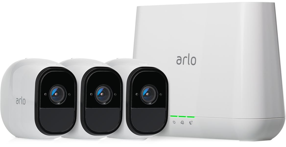 Arlo Pro Smart Home Security Kit with 3 Cameras Including Base Station Hub with Siren