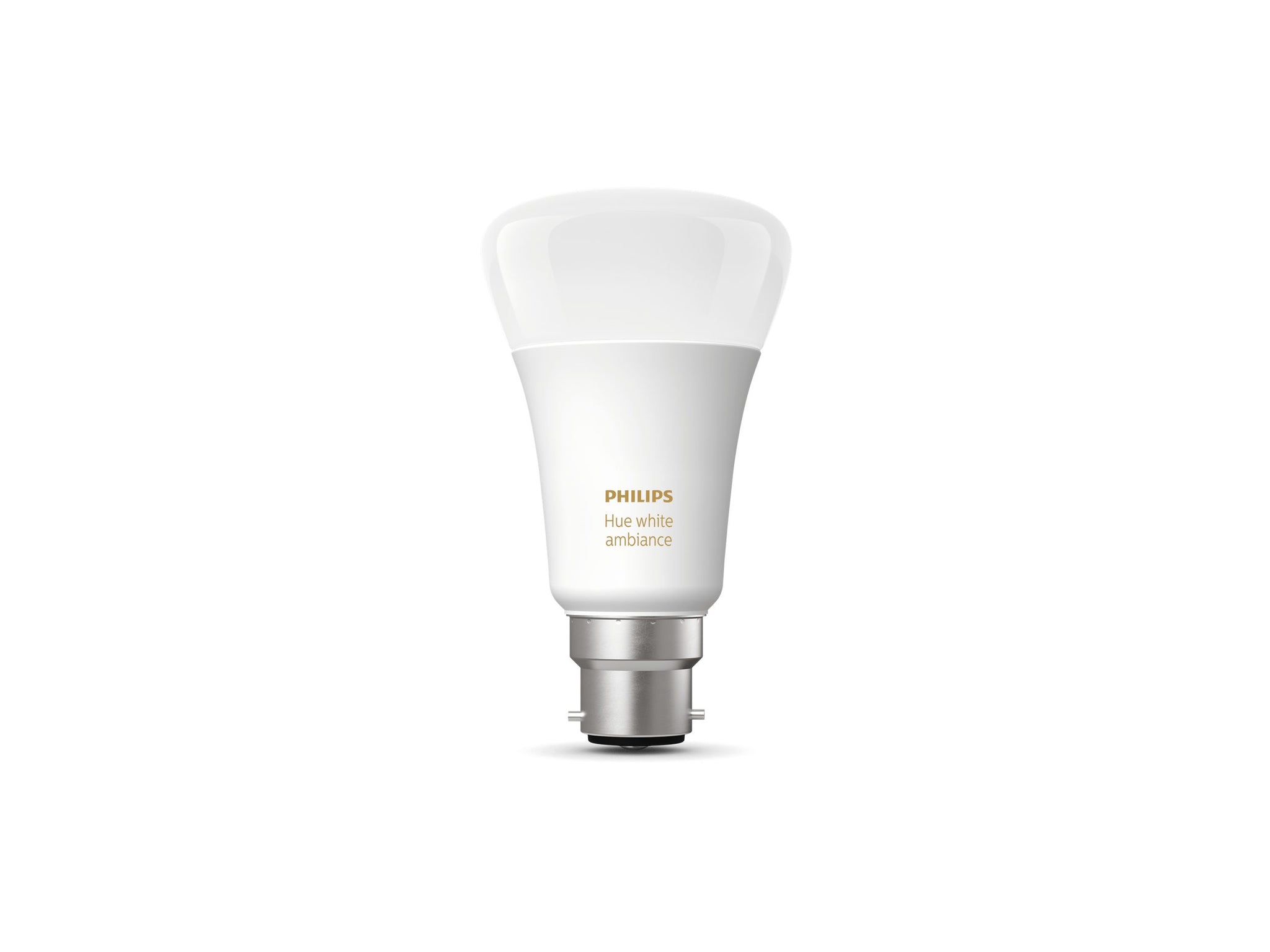 a philips hue smart light bulb with b22 fitting