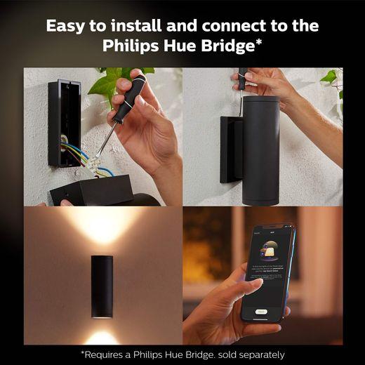 Philips Hue Colour Appear Outdoor Smart Wall Light  - Black