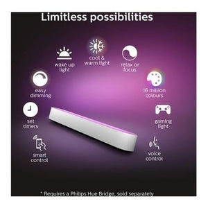 Philips Hue White and Colour Ambience Play Light Bar Double Pack - White