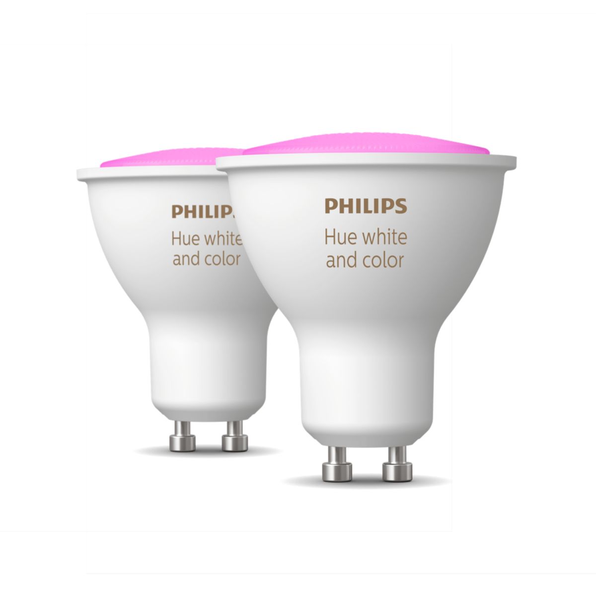 Philips Hue Colour and White Ambience Light Smart Lightbulb - GU10 Spotlight - Twin Pack