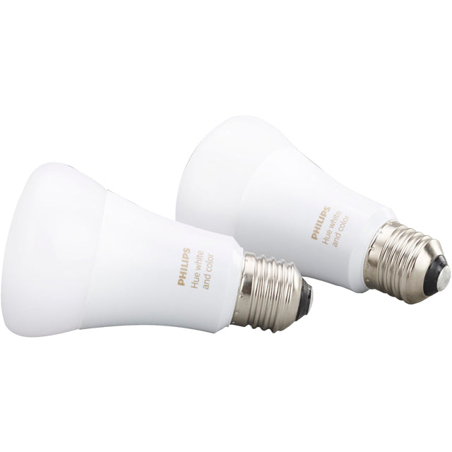 2 philips hue, E27, colour smart light bulbs 